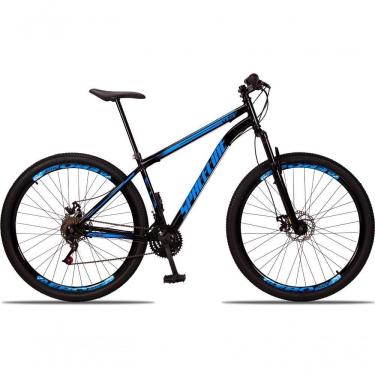 Imagem de Bicicleta 29 Spaceline Vênus Aço 21M Freio a Disco c/ Suspensão Preto+azul