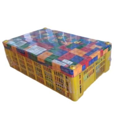 Imagem de Blocos Educativos Infantis 155 Peças com Caixa Organizadora, Colorido, Inclui Rodinhas e Bases para Carrinhos, Brinquedo de Encaixe