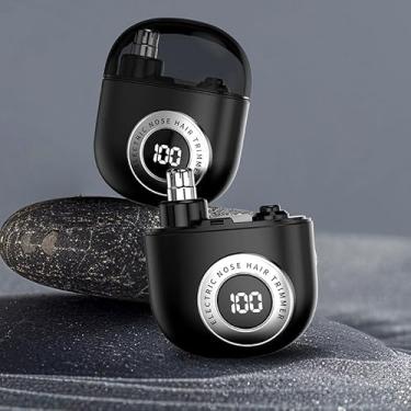 Imagem de Aparador de pelos de orelha e nariz masculino e feminino, proteção de 360° de cantos arredondados, display digital inteligente, removível e lavável, removedor de pelos de orelha portátil para