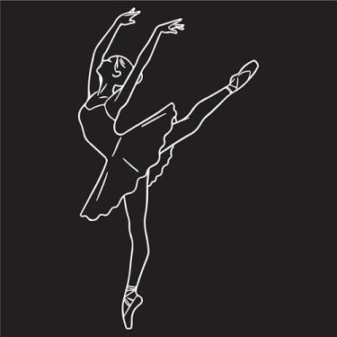 Imagem de Adesivo Decorativo Bailarina sapatilha de ponta para Parede, Notebook, Portas, vários tamanhos e cores (BRANCO, 55x98cm)
