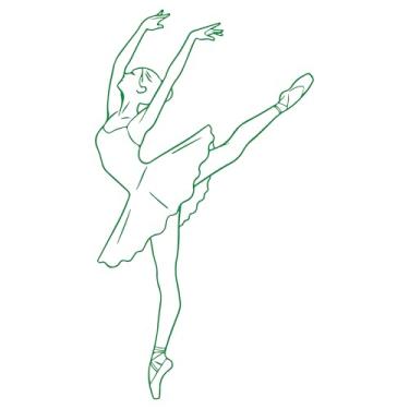 Imagem de Adesivo Decorativo Bailarina sapatilha de ponta para Parede, Notebook, Portas, vários tamanhos e cores (VERDE, 18X32cm)