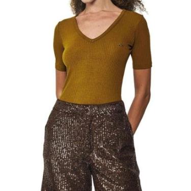 Imagem de Blusa Colcci Canelada Manga Curta Feminina-Feminino