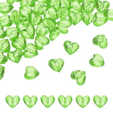 Imagem de Generic 50 peças de contas de coração de acrílico 19 x 17 mm em forma de coração artesanato contas soltas cristais pedras preciosas com orifício para decoração fazer pulseira, colar, fabricação de