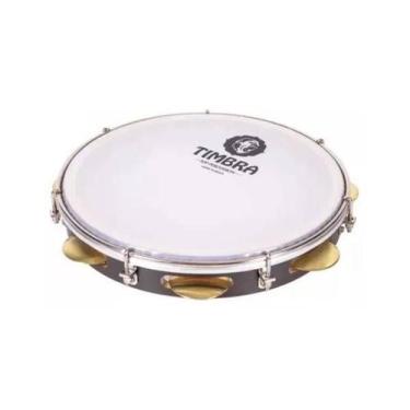 Imagem de Pandeiro timbra 11 pol formica chocol. pele leitosa com capa