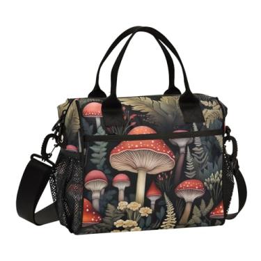 Imagem de GAIGEO Lancheira isolada de grande capacidade para cogumelos e plantas em preto, lancheira isolada para mulheres, lancheira de escritório, M