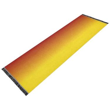 Imagem de GAIGEO Tapete de corredor de corredor de corredor de poliéster laranja amarelo gradiente 183 x 59,7 cm Hall Way, tapetes de corredor, tapetes laváveis