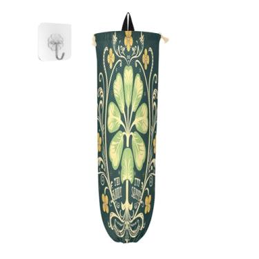 Imagem de Feliz Dia de São Patrício com estêncil, 2 unidades, dispensador de sacolas de supermercado, armazenamento para sacolas plásticas, organizador de armazenamento para cozinha