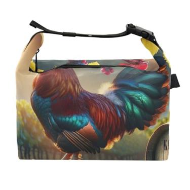 Imagem de TSENQUE Farm Rooster Uva Vinho Lancheira para Mulheres Lancheira Macia Lancheira para Trabalho Rosa Linda Bolsa Térmica para Trabalho