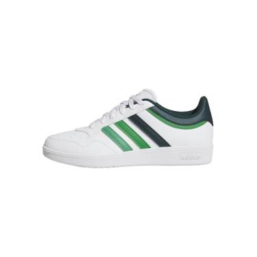 Imagem de adidas Tênis unissex adulto Hoops 4.0, Branco/Aurora Ivy/Verde, 11.5 Women/10.5 Men