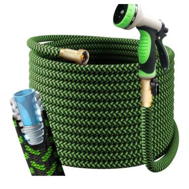 Imagem de Mangueira Mágica Retrátil 60m com Pistola de Pressão – Extensível, Anti-Dobra, Super Resistente – Alta Pressão para Jardim, Lavar Carro e Limpeza – Conexões Reforçadas