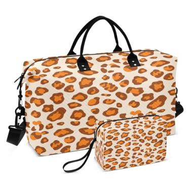 Imagem de CEBUGI Bolsa feminina acolchoada com estampa de leopardo, bolsa de viagem de fim de semana, bolsas hospitalares para trabalho de parto e parto