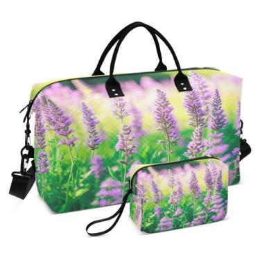 Imagem de CEBUGI Bolsa feminina acolchoada de lavanda grande, bolsa de viagem de fim de semana, bolsas hospitalares para trabalho de parto e parto