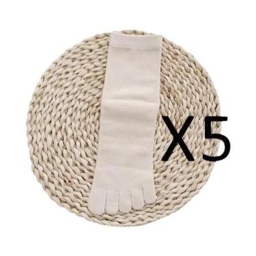 Imagem de Meias Curtas De Algodão Femininas Com 5 Dedos, 5 Pares, Respiráveis, A