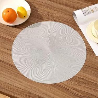 Imagem de Kit 4 ou 6 Jogo Americano Mesa Posta Antiderrapante Resistente ao Calor para Jantar (Arco prata,4 Pecas)
