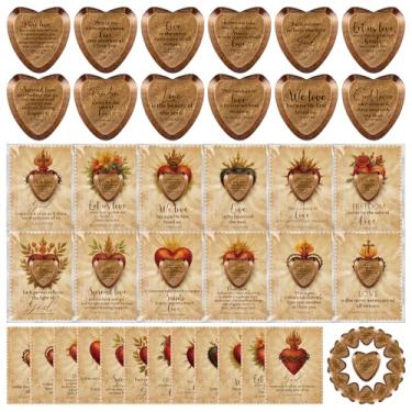 Imagem de Gerrii Conjunto de 36 Versículos da Bíblia Católica Conjunto de Presentes de Dia dos Namorados Religioso de Madeira Abraço de Bolso em Forma de Coração Presente Cristão Cartão Católico em Massa