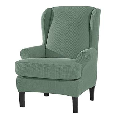 Imagem de 2 capas de cadeira para poltrona de sala de estar, poltrona, capa de sofá, com capas de almofada individuais, capa de móveis para cadeiras, verde matcha