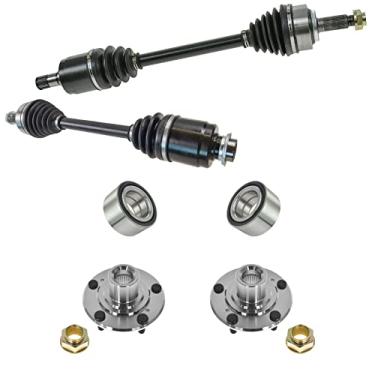 Imagem de TRQ Conjunto de rolamentos do cubo de roda do conjunto do eixo dianteiro CV 4 peças compatível com Accord V6 3.0L