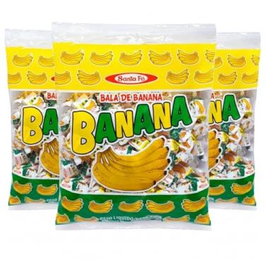 Imagem de SANTA FE Bala Banana, 500g, Kit 03 Pacotes
