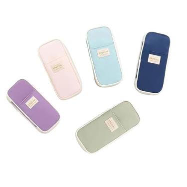 Imagem de Estojo de Lápis Grande Lona com Capacidade Zíper Bolsa Portátil Alta Lavabilidade Design Compartimento Malha e Slot para Canetas Materiais Escolares Bonitos Estéticos Adolescentes Ideal