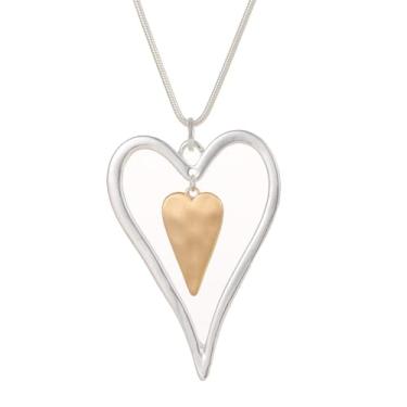 Imagem de Zuvexe Colares femininos com pingente longo, corrente de cobra, prata, ousada, corrente de coração, lágrima, borla, espiral, suéter, corrente de dois tons, joia grossa, Metal, Sem Pedra Preciosa