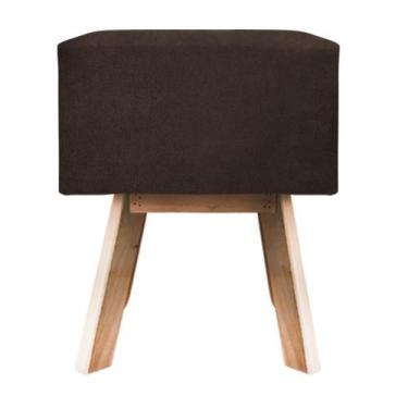 Imagem de Puff Banqueta Quadrada Retrô Suede - Marrom Escuro - Ecopuff