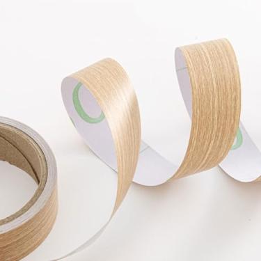 Imagem de GQQGSHOP Fita autoadesiva de reparo de borda de PVC de 10 metros, acabamentos de moldagem de rodapé flexíveis, borda de papel de parede para banheiro, sala de estar, cozinha (grão de madeira nº 1, 2