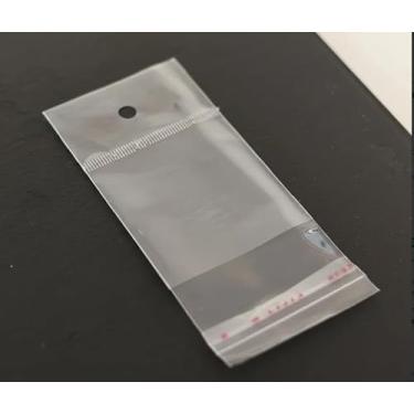 Imagem de Saco Adesivado Transparente C/Furo 5x5+3 de Plástico Bopp 100 Unidades