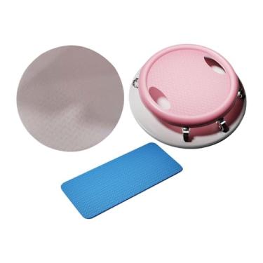 Imagem de KiBcsLic Disco de rolo abdominal com apoio para os joelhos, rolo abdominal de seis rodas antiderrapante para exercícios, roda muscular para treino, Rosa