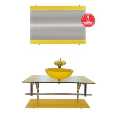 Imagem de Gabinete de Vidro 90cm para Banheiro Itália - EKASA, Amarelo