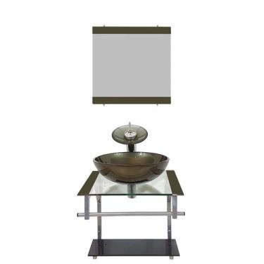 Imagem de Gabinete de Vidro 45cm para banheiro Cuba Redonda - Polônia - EKASA, O