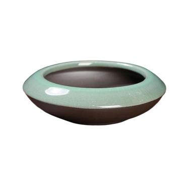 Imagem de Pires de plantas Bandeja de gotejamento cerâmica estilo chinês, imitação antiguidade, decoração casa, arranjo flores, pires