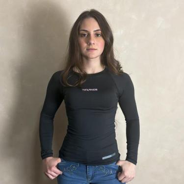 Imagem de Camisa Feminina UV Country Manga Comprida Cowgirl Agro Preta - Texanos