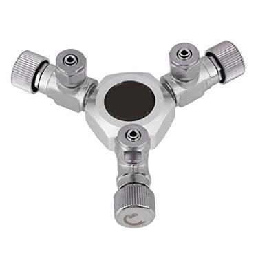Imagem de Generic Válvula Reguladora de Alta Precisão do Divisor de Co2 de Aquário para Tanque de Peixes, Feita de Liga de Alumínio, para Distribuição de Fluxo de Ar até 2-3 Tanques (3 em 1)