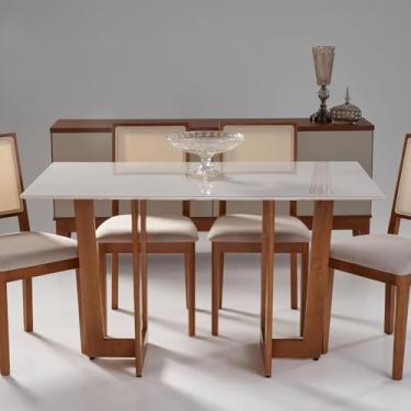 Imagem de Conjunto Grécia Mesa Badem 136cm com 4 Cadeira Sila Mel