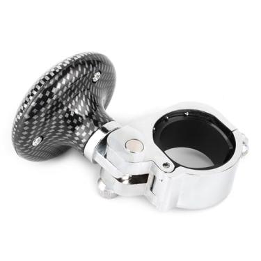 Imagem de Yinhing Botão Giratório Universal do Volante do Carro, Bola de Energia, Controle de Alça de Reforço Auxiliar para Fácil Condução, Iniciantes, Motoristas, Prata, Mogno, Fibra de Carbono (Fibra de