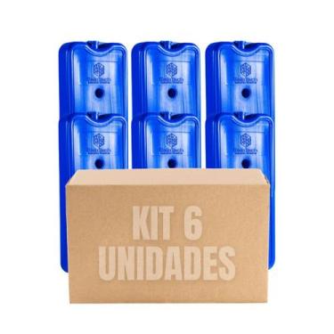 Imagem de 6 Gelo Artificial Plástico Placa Reutilizável Térmica 500ml - Itafria