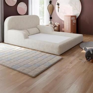 Imagem de Cama Montessoriana Casal Encanto 100% Espuma Boucle Bege - Keiko Colch