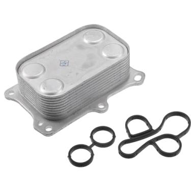 Imagem de Partuto Resfriador de óleo do motor Nº 55236756 - Resfriador de óleo de transmissão - para Fiat 500 2012-2015 Liga de alumínio tom prateado com vedações O-ring - 1 peça