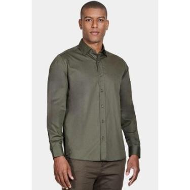 Imagem de Camisa Aramis Manga Longa Regular Sarja Verde Militar-Masculino