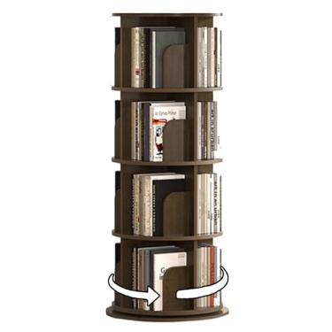 Imagem de Torre de estante rotativa, suporte de armazenamento de estante de chão com tela 360 de 4/5 camadas, estante de canto para espaço pequeno, estante rotativa (cor: 4 níveis, tamanho: 51 cm)