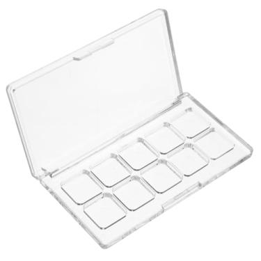 Imagem de Beavorty Paleta de maquiagem de plástico transparente, 10 compartimentos, paleta de sombra, bandeja de batom, caixa de armazenamento de cosméticos para tinta aquarela blush e mais