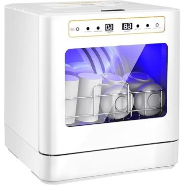 Imagem de Lava Louças, 110V, Lava Loucas 6 Serviços, Lava Louças de Bancada com 5 Programas de Lavagem, Consumo de 5L de Água Por Ciclo, Uso Eficiente de Energia, Adequado para Famílias Numerosas