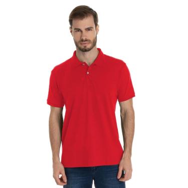 Imagem de Camisa Gola Polo Piquet Masculina Básica Lisa-Masculino