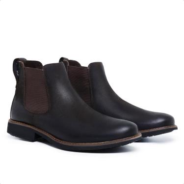 Imagem de Bota Masculina Couro Coturno Cano Baixo Macia Reforçada-Masculino