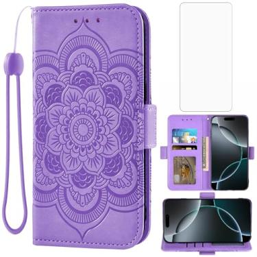 Imagem de Asuwish Capa de telefone para iPhone 17 Pro Max 17.5 cm capa carteira com protetor de tela de vidro temperado e couro PU flip porta-cartão de crédito TPU Cell i Phone17 17Pro i17 ProMax 17ProMax