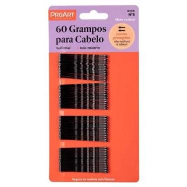 Imagem de Grampos Para Cabelo ProArt N5 Preto 60 Grampos-Unissex