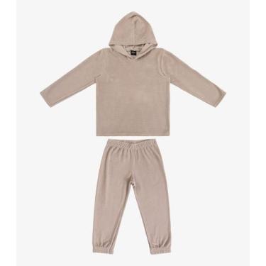 Imagem de Conjunto Infantil Blusão com Capuz e Calça Select Marrom, 10, Marrom