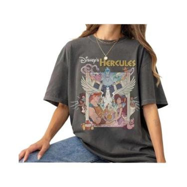 Imagem de Camiseta Retro Hercules Disney Feminina De Manga Curta Solta E Respirá