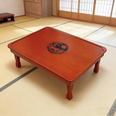 Imagem de Mesa dobrável, mesa de jantar Tatami coreano/mesa de chá/mesa kang/mesa baixa de madeira, mesa de janela de sacada pintada à mão (tamanho: 80 x 60 × 29 cm)