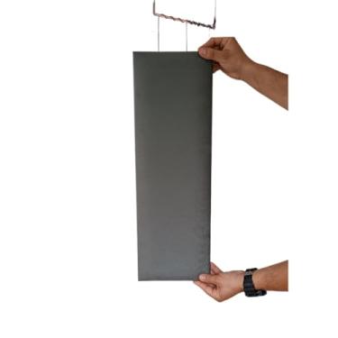 Imagem de Kit 10 Cabeceiras de Cama Estofadas 60x20 cm Modular Autocolante para Cama Casal King(CINZA)